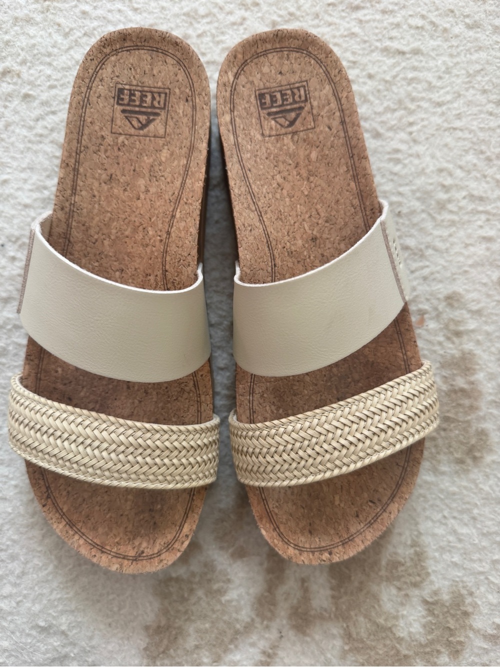 Reef Women’s Cream Braided Slide Sandals